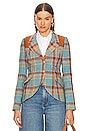 view 1 of 5 VESTE HUNTING in Blue & Rust Plaid