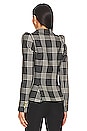 view 3 of 4 Pouf Sleeve Blazer in Charcoal Plaid