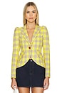 view 1 of 4 One Button Blazer in Yellow Check