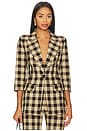 view 1 of 4 3/4 Sleeve Blazer in Tan Check