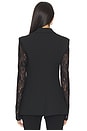 view 3 of 4 Lace Sleeve Not A Db Blazer in Deep Black