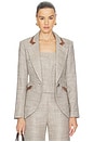view 1 of 6 Taped Seamed Blazer in Taupe Tweed