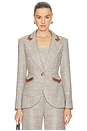 view 2 of 6 Taped Seamed Blazer in Taupe Tweed