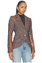 view 2 of 5 Saddle-patch Equestrian Blazer in Plum Houndstooth