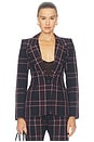 view 1 of 5 Hourglass Blazer in Fig Plaid