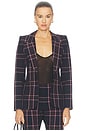 view 2 of 5 Hourglass Blazer in Fig Plaid