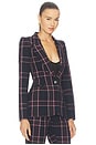 view 4 of 5 Hourglass Blazer in Fig Plaid