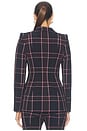 view 5 of 5 Hourglass Blazer in Fig Plaid