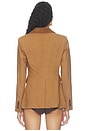 view 5 of 5 Blocked Seamed Blazer in Saddle