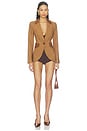 view 6 of 5 Blocked Seamed Blazer in Saddle