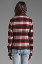 view 3 of 5 Pea Coat Jacket in Red/Black Plaid in Red & Black Plaid