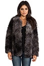 view 1 of 6 Chubby Faux Fur Jacket in Grey Melange