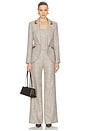view 5 of 6 High Rise Wide Leg Pant in Taupe Tweed