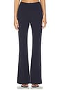 view 1 of 6 PANTALON FLARE AVEC PINCES in Navy Blue