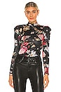 view 1 of 4 Box Pleat Knit Top in Metallic Wallpaper Floral