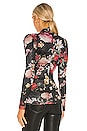 view 3 of 4 Box Pleat Knit Top in Metallic Wallpaper Floral