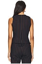 view 3 of 5 Portrait Neck Vest in Navy Copper Pinstripe