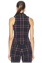 view 4 of 4 Funnel Neck Shell in Fig Plaid