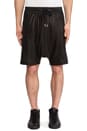 view 1 of 5 Leather Drop Crotch Sport Shorts in Black
