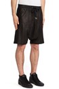 view 2 of 5 Leather Drop Crotch Sport Shorts in Black