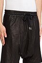 view 4 of 5 Leather Drop Crotch Sport Shorts in Black