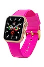 view 2 of 2 Antimicrobial Apple Watchband in Neon Pink