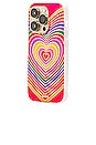 view 2 of 3 Magsafe Compatible iPhone 14 Pro Case in Rainbow Hearts