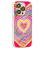 view 3 of 3 Magsafe Compatible iPhone 14 Pro Case in Rainbow Hearts
