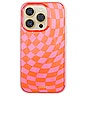 view 1 of 3 Magsafe Compatible iPhone 14 Pro Case in Checkmate Pink & Orange