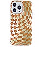 view 1 of 3 Magsafe Compatible iPhone 14 Pro Max Case in Checkmate Gold & Brown