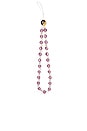 view 1 of 5 Beaded Phone Charm in Pink & White