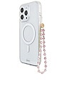 view 2 of 5 Beaded Phone Charm in Pink & White