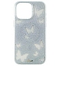 view 1 of 4 Magsafe Compatible Iphone 15 Pro Max Case in Silver Glitter Mariposa