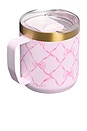view 3 of 3 x LoveShackFancy The Stay-Hot Camp Mug Set Of 2 in Baby Bow Peppermint Pink