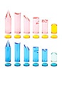 view 5 of 5 Lucite Chess & Checkers Set in Neon Rainbow