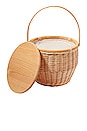 view 1 of 2 Round Picnic Cooler Basket in Natural