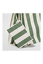 view 3 of 3 Carryall Beach Bag in The Vacay Olive Stripe