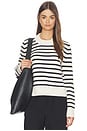 view 1 of 5 The Favorite Crew Sweater in Black & Cream Stripe