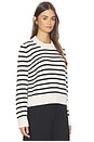 view 2 of 5 The Favorite Crew Sweater in Black & Cream Stripe