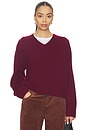 view 1 of 5 The Cashmere V-Neck in Wine