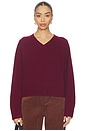 view 2 of 5 The Cashmere V-Neck in Wine