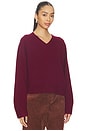view 3 of 5 The Cashmere V-Neck in Wine