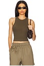 view 1 of 4 Cropped Not So Basic Tank in Olive