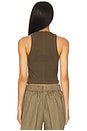 view 3 of 4 Cropped Not So Basic Tank in Olive