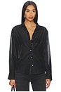 view 1 of 4 CAMISA DE SEDA TRANSPARENTE in Black