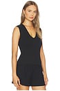 view 2 of 4 The V-neck Tank in Black