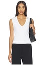 view 1 of 4 The V-neck Tank in White