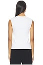 view 3 of 4 The V-neck Tank in White