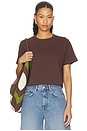 view 1 of 4 The Cropped Perfect Tee in Chocolate