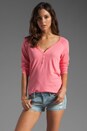 view 1 of 3 Selby Linen Henley Top in Watermelon